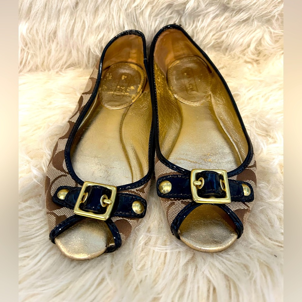 COACH open toe loafers